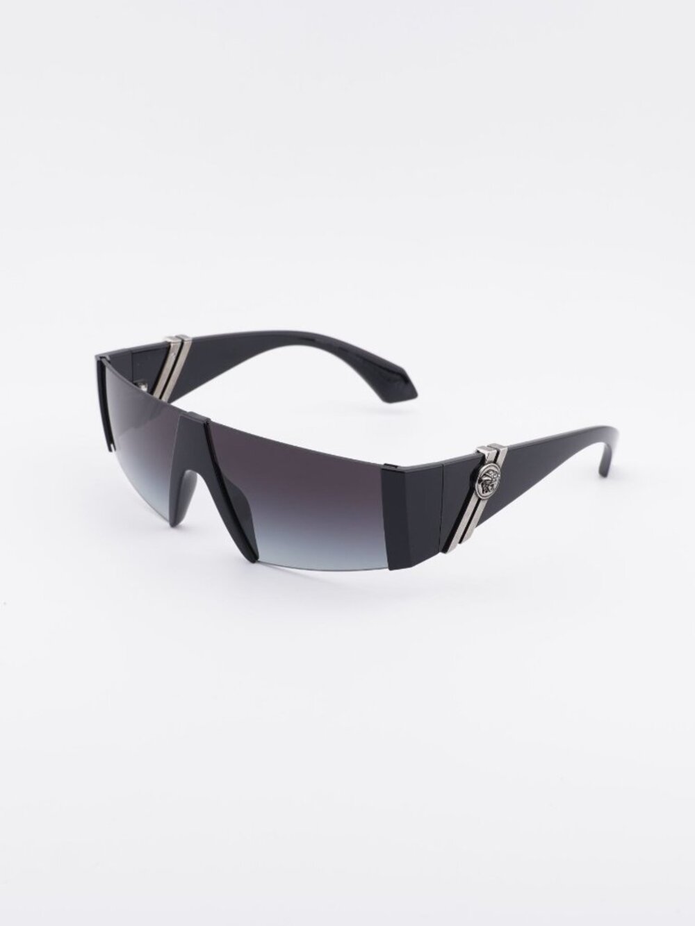 Versace VE4516 GB1/8G Sunglasses Black Shield Frame, Grey Lenses